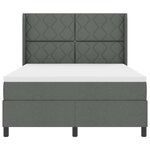 vidaXL Lit à ressort LED avec matelas Gris foncé 140 x 200 cm tissu