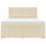 vidaXL Sommier à lattes de lit avec matelas Crème 180x200 cm Tissu
