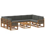 vidaXL Ensemble de canapés d'extérieur 10 Pièces Naturel et Anthracite