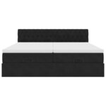 VidaXL Cadre de lit ottoman avec matelas noir 180x200cm velours
