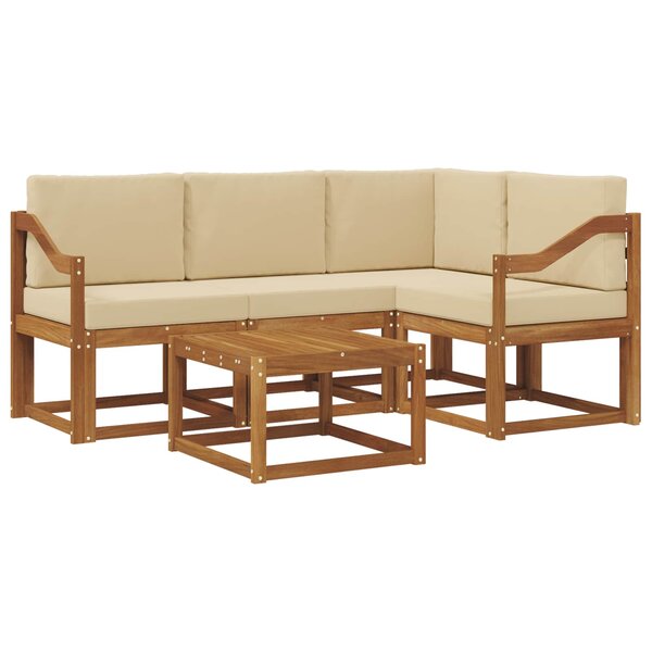 vidaXL Ensemble de canapés d'extérieur 5 pc Naturel et Beige