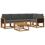 vidaXL Ensemble de canapés d'extérieur 6 pc Naturel et Anthracite