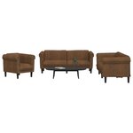 vidaXL Ensemble de canapés 3 Pièces marron velours