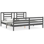 vidaXL Cadre de lit sans matelas gris 200x200 cm bois massif