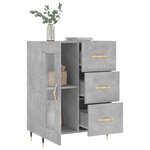 vidaXL Buffet gris béton 69 5x34x90 cm bois d'ingénierie