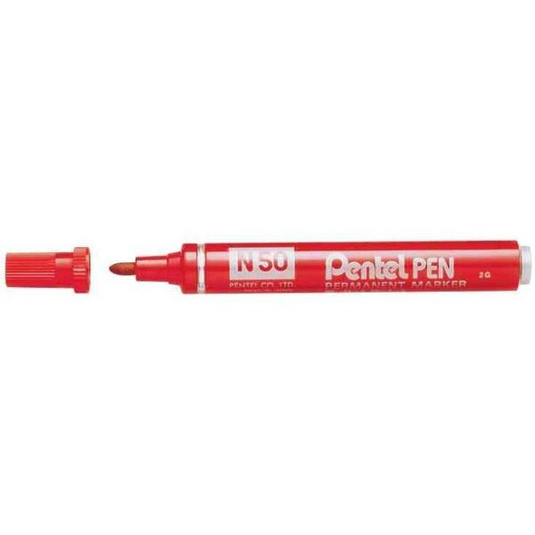 Marqueur permanent N50 Pointe Ogive 2 mm Rouge PENTEL