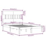 Vidaxl cadre de lit marron miel bois massif 180x200 cm super king