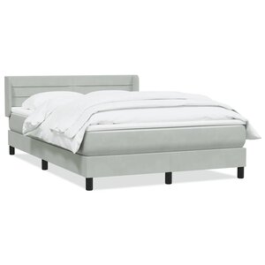 vidaXL Sommier à lattes de lit et matelas gris clair 160x210cm velours