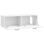 vidaXL Meuble TV mural Montage mural Blanc brillant 98 x 31 x 30 cm