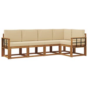 vidaXL Ensemble de canapés d'extérieur 5 pc Naturel et Beige