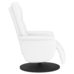vidaXL Fauteuil inclinable avec repose-pieds blanc similicuir