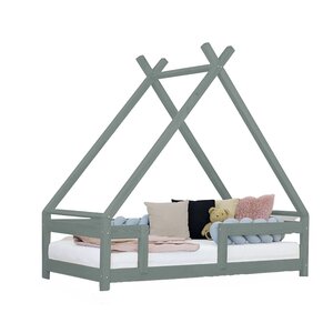 Lit cabane enfant TAHUKA 120 x 200 vert sauge