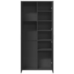vidaXL Buffet haut noir 80x35x180 cm bois d'ingénierie