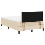 vidaXL Lit boxspring avec matelas Crème 120 x 200 cm tissu