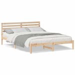 vidaXL Cadre de lit Marron 160 x 210 cm Bois massif en pin