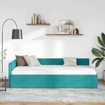 vidaXL Cadre de lit d'angle Autre Turquoise 100 x 200 cm