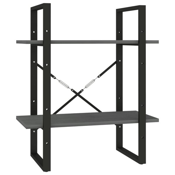 vidaXL Bibliothèque à 2 niveaux Gris 60x30x70 cm Bois de pin massif