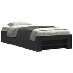 vidaXL Cadre de lit sans matelas noir 90x200 cm bois d'ingénierie