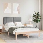 vidaXL Cadre de lit avec tête de lit rembourrée Gris clair