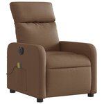 vidaXL Fauteuil inclinable de massage électrique marron tissu
