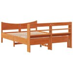 vidaXL Cadre de lit et tête de lit cire marron 160x200 cm bois de pin