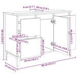 vidaXL Meuble d'évier noir 80x33x60 cm bois d'ingénierie
