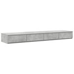 vidaXL Cadre de lit avec rangement Gris béton 140 cm Bois d'ingénierie