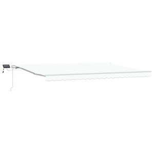 vidaXL Auvent Rétractable avec Blanc 500 ×300 cm tissu