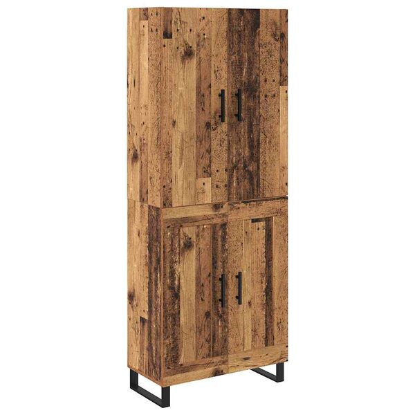 vidaXL Haut Armoire 2 Pièces Bois Ancien 69 5 x 34 x 180 cm