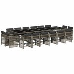 vidaXL Ensemble à manger de jardin 17 Pièces et coussins résine tressée