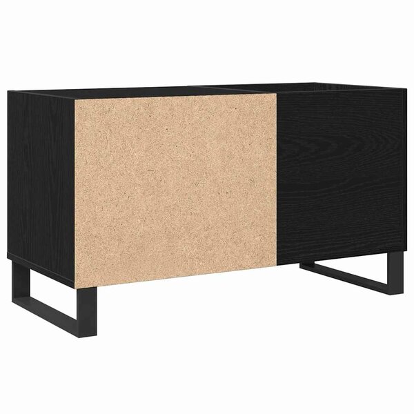 vidaXL Meuble à vinyles Chêne noir 85 x 38 x 48 cm Bois d'ingénierie
