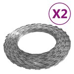 vidaXL Fils barbelés BTO-22 2 Pièces 100 m Acier