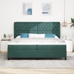 Lit à ressorts vidaXL avec matelas Vert foncé 200x200 cm en velours
