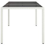 vidaXL Table de jardin pour repas Blanc 150 x 90 x 75 cm Poly rotin