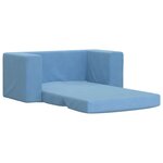 vidaXL Canapé-lit pour enfants 2 places bleu peluche douce