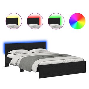 vidaXL Cadre de lit Chêne noir 120 x 200 cm Bois d'ingénierie