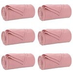 vidaXL Couvertures à jeter 6 Pièces Rose 270 x 240 cm Toison
