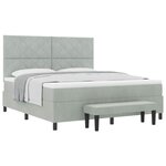 vidaXL Lit à ressorts avec matelas Gris clair 180 x 200 cm Velours