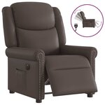 vidaXL Fauteuil inclinable électrique Marron brillant Similicuir