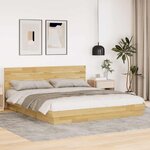 vidaXL Cadre de lit avec tête de lit sans matelas 200 x 200 cm