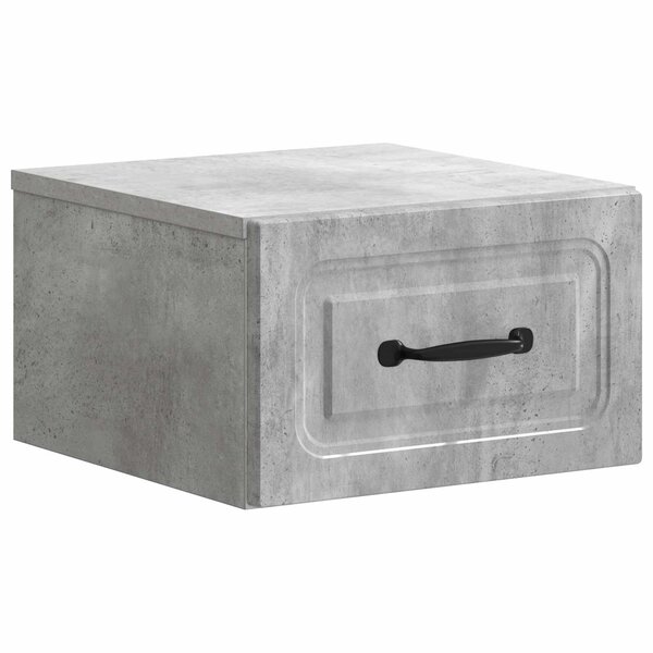 vidaXL Cabinet de chevet mural Gris béton 34 5 x 33 x 20 cm