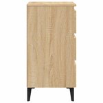 vidaXL Table de chevet avec pieds en métal chêne sonoma 40x35x69 cm