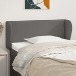 vidaXL Tête de lit avec oreilles Gris 103x23x78/88 cm Similicuir