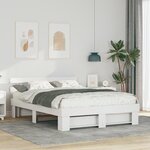 vidaXL Cadre de lit Blanc 150 x 200 cm Bois massif en pin