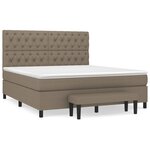 vidaXL Sommier à lattes de lit avec matelas Taupe 160x200 cm Tissu