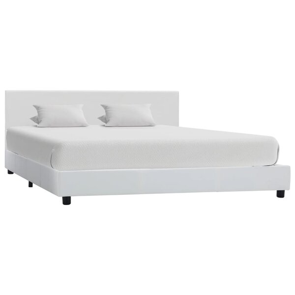 vidaXL Cadre de lit sans matelas blanc similicuir 160x200 cm