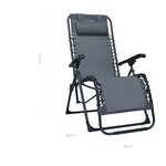 vidaXL Chaise pliable de terrasse Gris Textilène