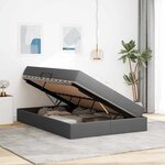vidaXL Lit avec rangement et matelas Gris foncé 140 x 200 cm Polyester