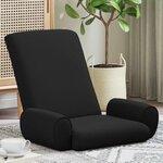 vidaXL Fauteuil de sol ajustable Noir Velours grainé