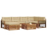 vidaXL Ensemble de canapés d'extérieur 7 Pièces Naturel et Beige